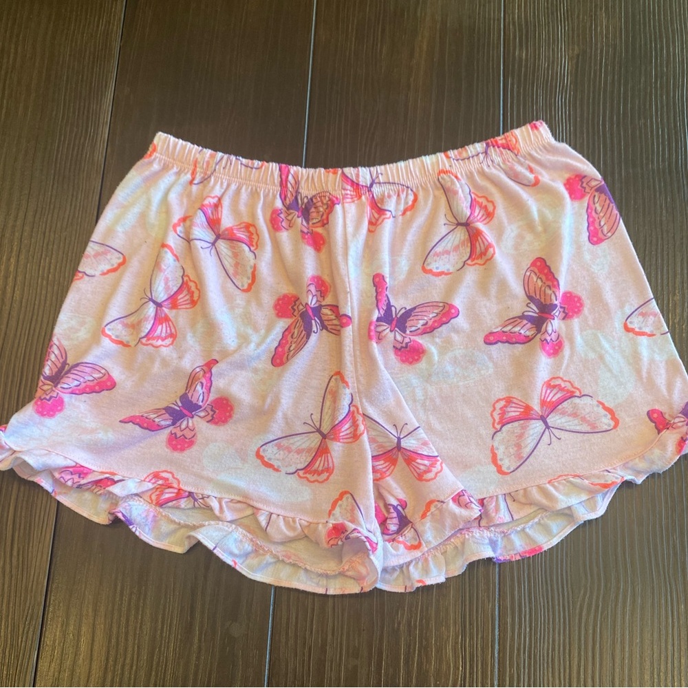 The Children’s Place Pajama Shorts, Pink Butterfly, Size 14 (XL)